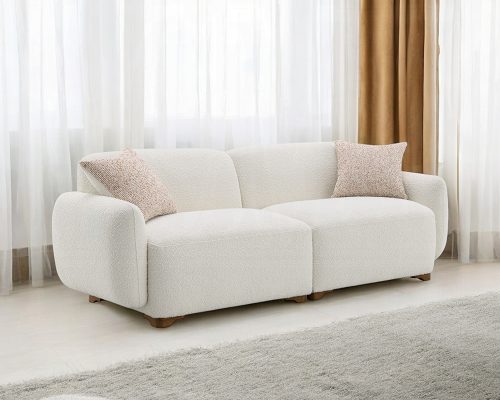 Acme Darius Beige Boucle Sofa with 2 Pillows