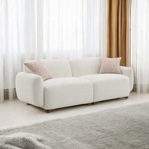 Acme Darius Beige Boucle Sofa with 2 Pillows