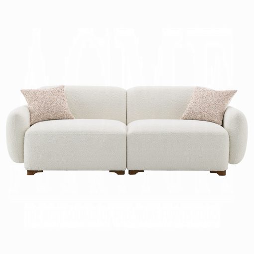 Acme Darius Beige Boucle Sofa with 2 Pillows - Image 3