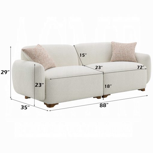 Acme Darius Beige Boucle Sofa with 2 Pillows - Image 8