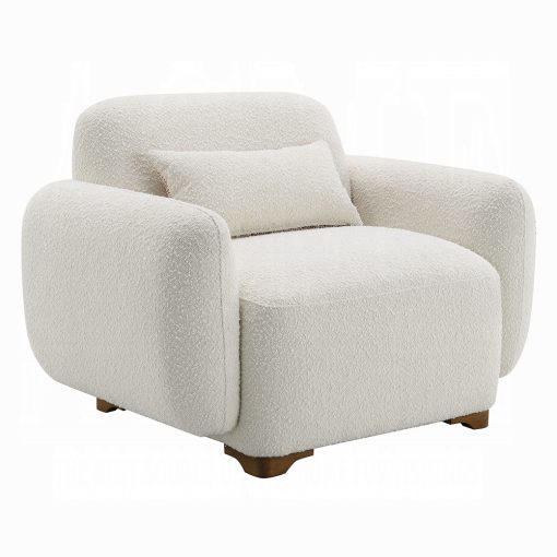 Acme Darius Beige Boucle Chair with Pillow - Image 2