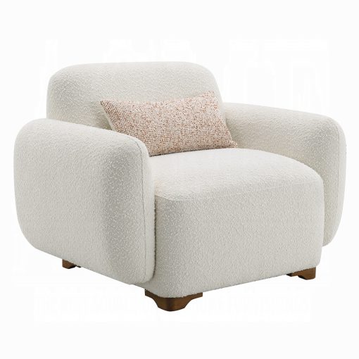 Acme Darius Beige Boucle Chair with Pillow - Image 3