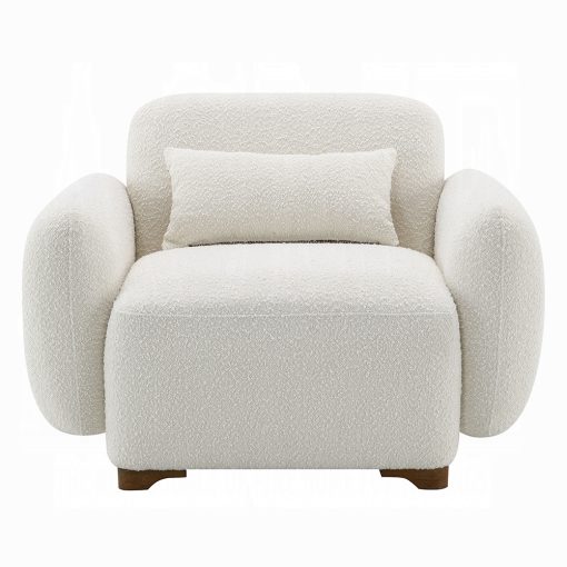 Acme Darius Beige Boucle Chair with Pillow - Image 4