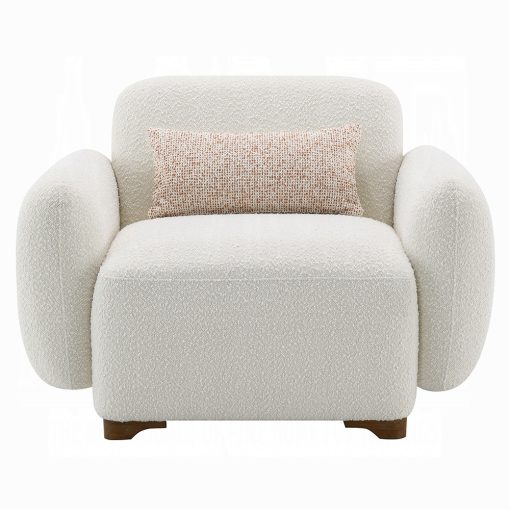 Acme Darius Beige Boucle Chair with Pillow - Image 5