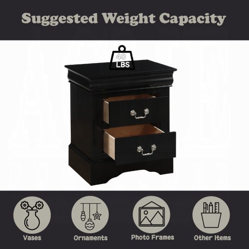 Acme Louis Philippe III Black Nightstand - Image 9