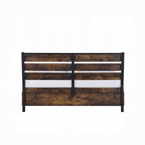 Acme Juvanth Rustic Oak & Black Eastern King Bed w/Storage - Image 5