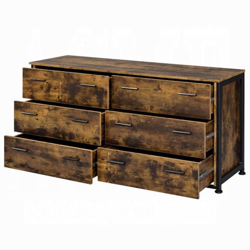 Acme Juvanth Rustic Oak & Black Dresser - Image 4