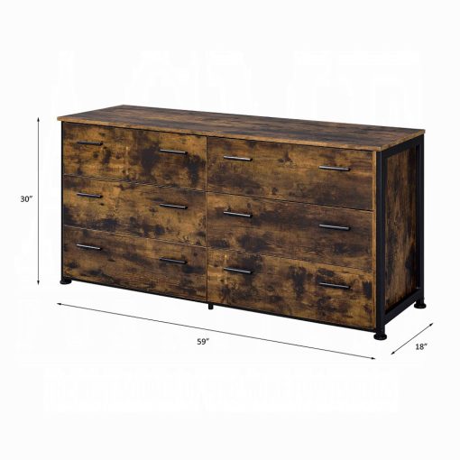 Acme Juvanth Rustic Oak & Black Dresser - Image 5