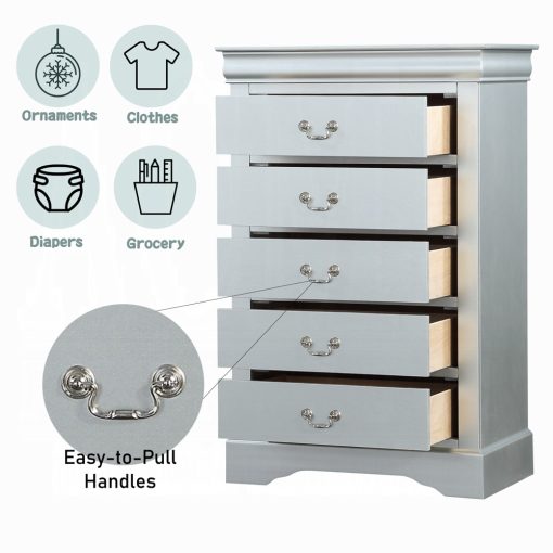 Acme Louis Philippe 5 Drawer Chest - Image 9