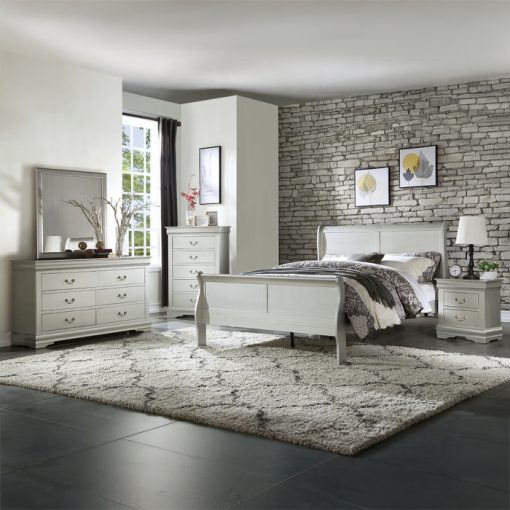 Acme Louis Philippe Platinum Twin Bed - Image 5