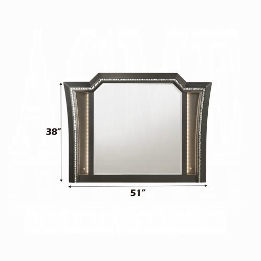 Acme Kaitlyn Metallic Gray Mirror w/LED - Image 5