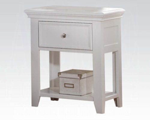 Acme Lacey White Nightstand with 1 Drawer