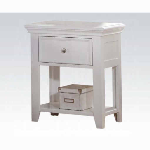 Acme Lacey White Nightstand with 1 Drawer