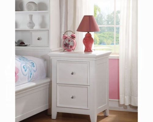 Acme Lacey White Nightstand with 2 Drawer