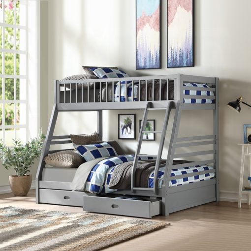 Acme Jason Gray Bunk Bed (T/F) w/Storage