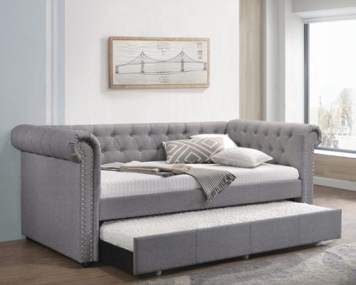 Acme Justice Smoke Gray Fabric Daybed w/Trundle (Twin)