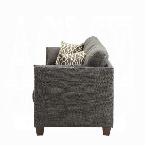 Acme Laurissa Light Charcoal Linen Sofa w/4 Pillows - Image 3