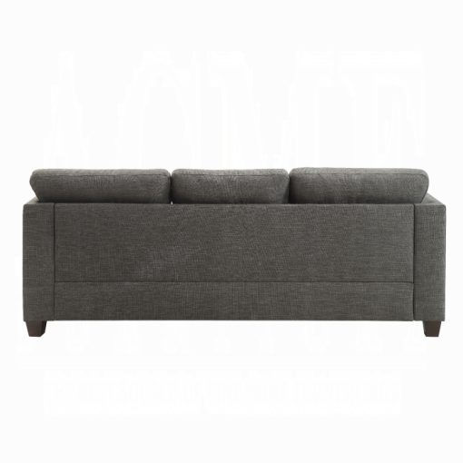 Acme Laurissa Light Charcoal Linen Sofa w/4 Pillows - Image 4