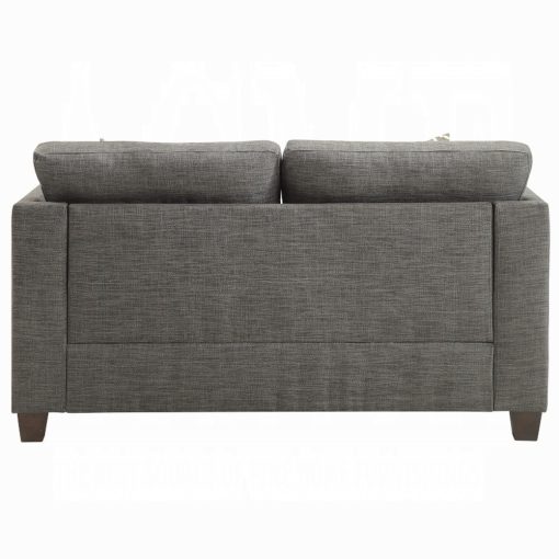 Acme Laurissa Light Charcoal Linen Loveseat w/4 Pillows - Image 5
