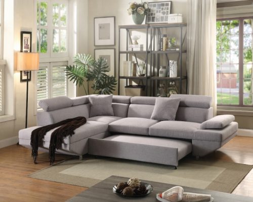Acme Jemima Gray Fabric Sectiona Sofa