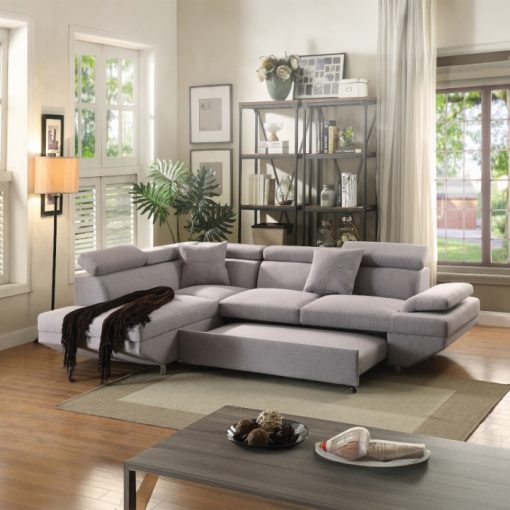 Acme Jemima Gray Fabric Sectiona Sofa