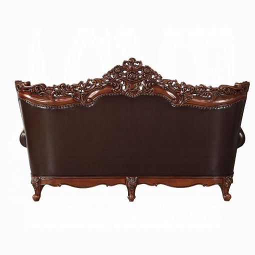 Acme Forsythia Espresso Top Grain Leather Match & Walnut Sofa - Image 5