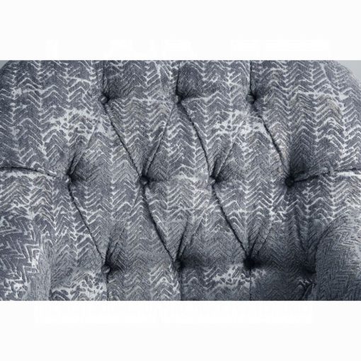 Acme Gaura Pattern Gray Velvet Chair with Pillow - Image 5