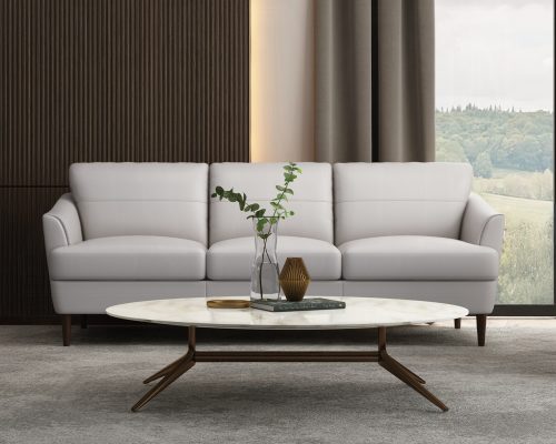 Acme Helena Pearl Gray Top Grain Leather Sofa