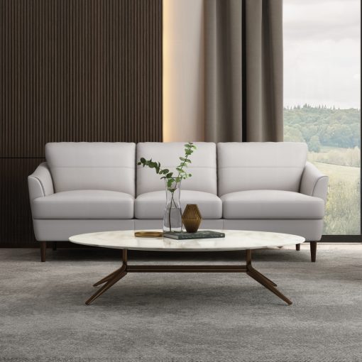 Acme Helena Pearl Gray Top Grain Leather Sofa