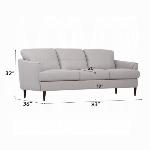 Acme Helena Pearl Gray Top Grain Leather Sofa - Image 6