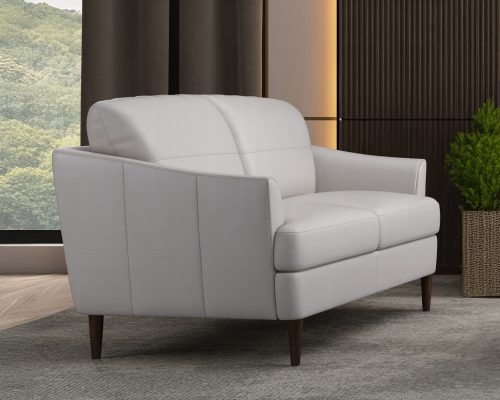 Acme Helena Pearl Gray Top Grain Leather Loveseat