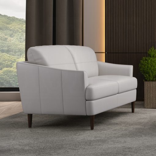 Acme Helena Pearl Gray Top Grain Leather Loveseat