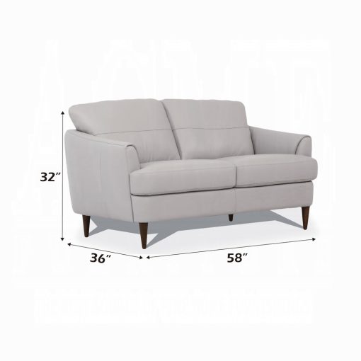 Acme Helena Pearl Gray Top Grain Leather Loveseat - Image 8