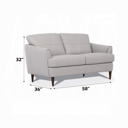 Acme Helena Pearl Gray Top Grain Leather Loveseat - Image 5