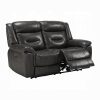 Acme Imogen Gray Leather Aire Power Motion Loveseat with USB Port