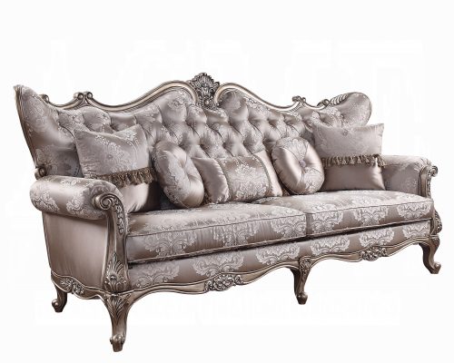 Acme Jayceon Fabric & Champagne Sofa w/5 Pillows