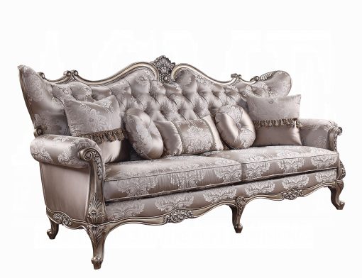 Acme Jayceon Fabric & Champagne Sofa w/5 Pillows