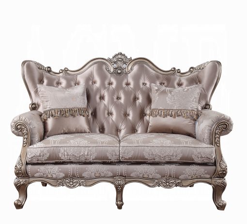 Acme Jayceon Fabric & Champagne Loveseat w/2 Pillows - Image 4