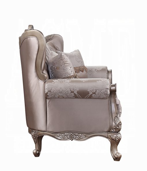 Acme Jayceon Fabric & Champagne Loveseat w/2 Pillows - Image 3
