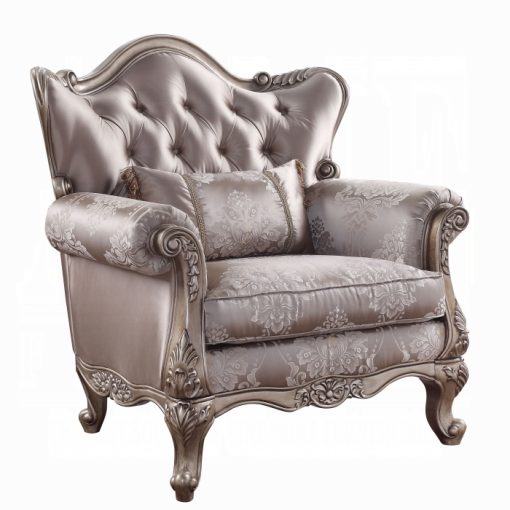 Acme Jayceon Fabric & Champagne Chair w/Pillow