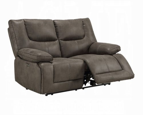 Acme Harumi Gray Fabric Power Motion Loveseat with USB Port