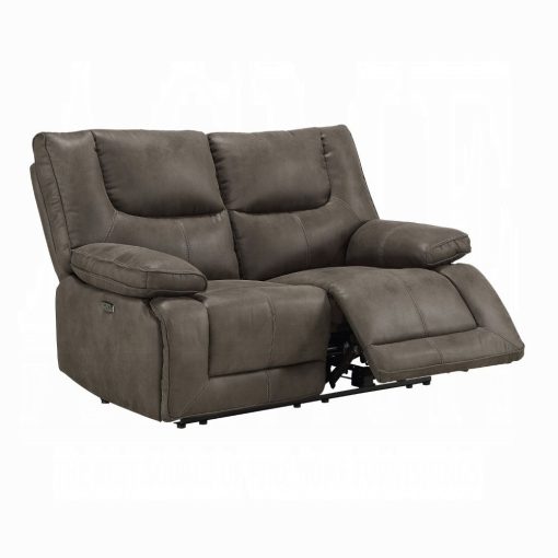 Acme Harumi Gray Fabric Power Motion Loveseat with USB Port