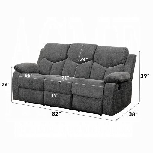Acme Kalen Gray Chenille Motion Sofa - Image 10