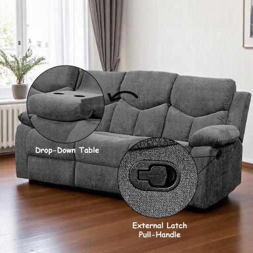 Acme Kalen Gray Chenille Motion Sofa - Image 11