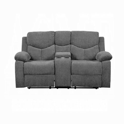 Acme Kalen Gray Chenille Motion Loveseat w/Console - Image 2