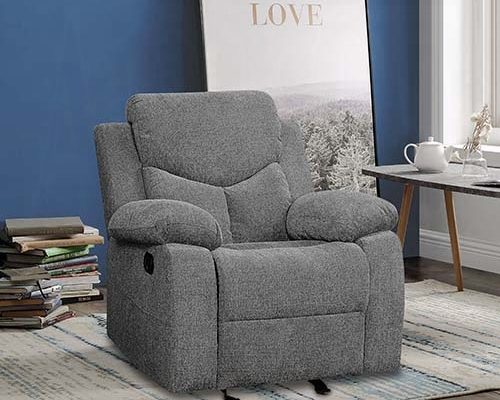 Acme Kalen Gray Chenille Motion Glider Recliner