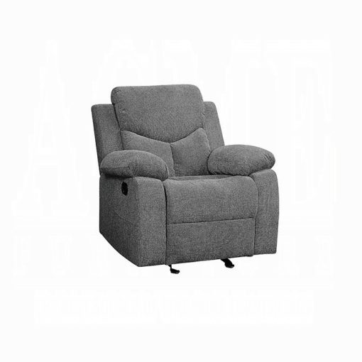Acme Kalen Gray Chenille Motion Glider Recliner - Image 4