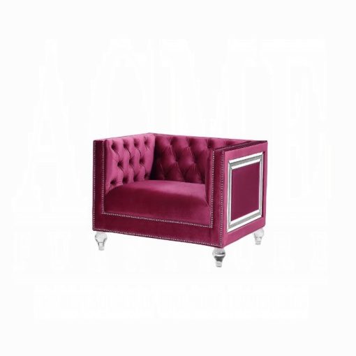 Acme Heibero Burgundy Velvet Chair (Same LV01402)