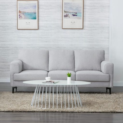 Acme Kyrene Light Gray Linen Sofa - Image 7