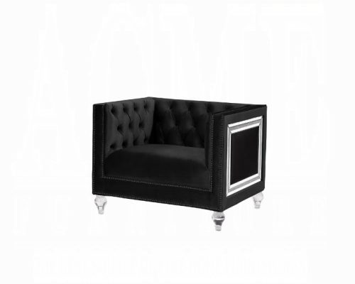 Acme Heibero Black Velvet Chair (Same LV01404)